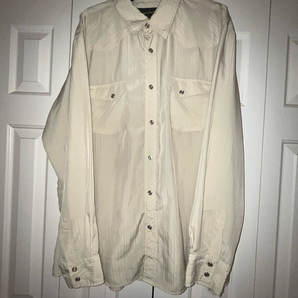 Liquid West                               Cream Button-Up Shirt